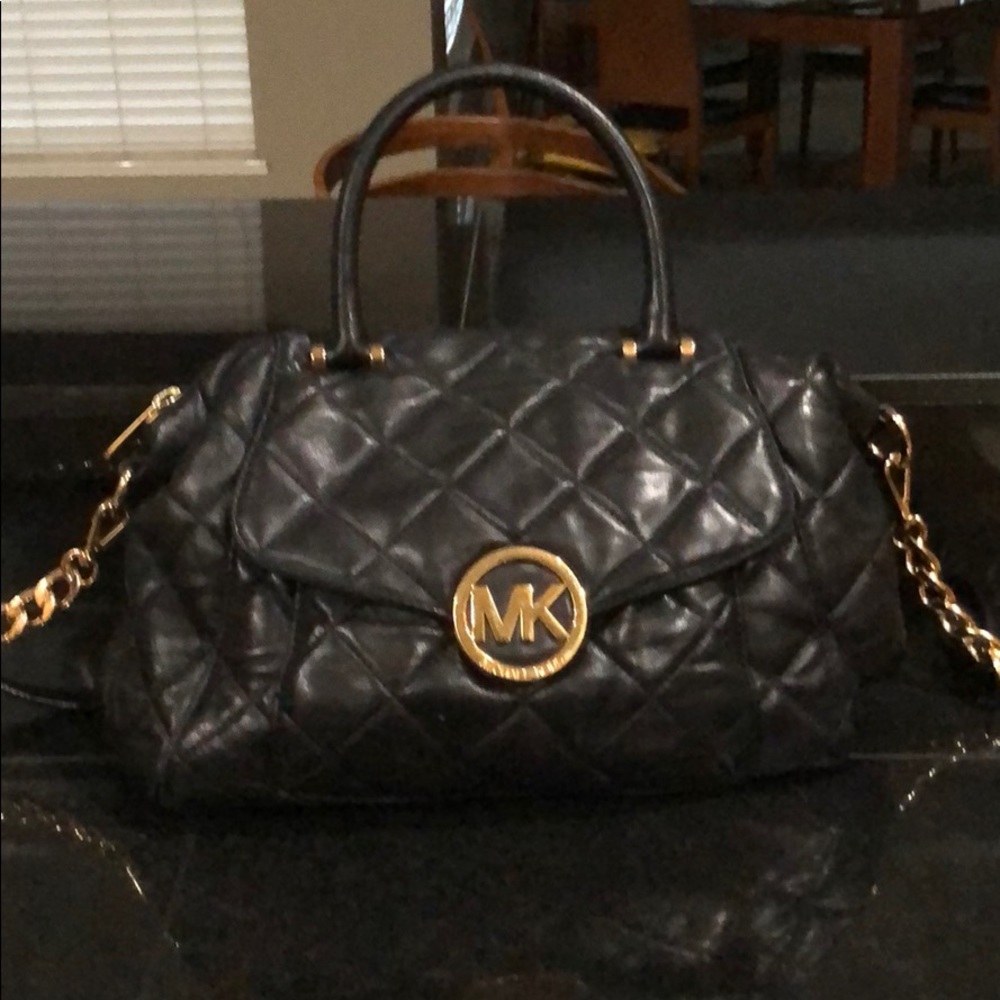 Black leather purse